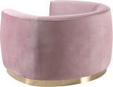 Julian Velvet Chair - Luxurious Curved Design with Gold Stainless Steel Base for Modern Elegance