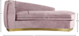 Julian Contemporary Chaise: Luxurious Velvet Design with Gold Stainless Steel Base for Modern Spaces