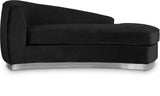 Julian Contemporary Chaise: Luxurious Velvet Design with Gold Stainless Steel Base for Modern Spaces
