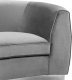 Julian Contemporary Loveseat - Luxurious Velvet Design with Stunning Gold Stainless Steel Accents