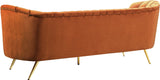 Margo Luxurious Contemporary Sofa with Gold Legs, Curved Back Design for Modern Home Elegance