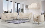 Margo Velvet Loveseat with Gold Stainless Steel Legs – Luxurious Contemporary Design for Home Elegance