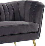 Margo Velvet Loveseat with Gold Stainless Steel Legs – Luxurious Contemporary Design for Home Elegance