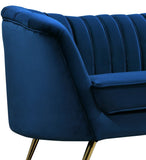 Margo Velvet Loveseat with Gold Stainless Steel Legs – Luxurious Contemporary Design for Home Elegance