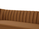 Margo Saddle Velvet Sofa - Luxurious Contemporary Design with Gold Legs, Plush Comfort & Style