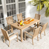 Wholesale Aluminum Patio Dining Chair Set of 6 with Waterproof Cushion