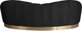 Shelly Contemporary Sofa with Unique Shell Shape and Gold Stainless Steel Base for Modern Spaces