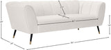 Beaumont Velvet Sofa - Luxurious Black Upholstery with Gold-Tipped Legs & Deep Tufted Comfort Design
