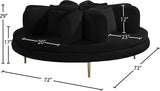 Circlet Velvet Round Sofa Settee with Gold Iron Legs - Elegant Contemporary Design for Your Home