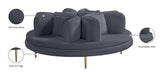 Circlet Velvet Round Sofa Settee with Gold Iron Legs - Elegant Contemporary Design for Your Home