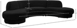 Rosa Velvet Three-Piece Sectional Sofa – Stylish Comfort for Modern Living Rooms and Spaces