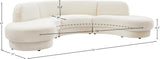 Rosa Velvet Three-Piece Sectional Sofa – Stylish Comfort for Modern Living Rooms and Spaces