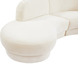 Rosa Velvet Three-Piece Sectional Sofa – Stylish Comfort for Modern Living Rooms and Spaces