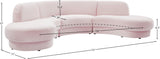 Rosa Velvet Three-Piece Sectional Sofa – Stylish Comfort for Modern Living Rooms and Spaces