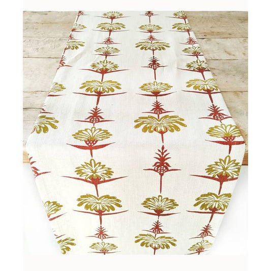Tropical Garden Table Runner - Crimson and Chartreuse
