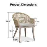 PURPLE LEAF Outdoor Bar Stools Rattan Bar Stools Counter Stools with Back and Cushions for Patio, Garden, Kitchen
