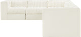 Rummi - Velvet Performance Fabric Upholstered 6 Piece Modular Sectional