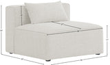 Cube Modular Armless Chair in Soft Cream - Stylish, Versatile Seating for Custom Configurations