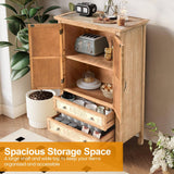 Carved Pattern Pantry Organizer, Farmhouse Sideboard Cabinet
