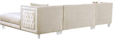Moda Luxurious Contemporary 3-Piece Sectional Sofa with Double Chaise and Acrylic Lucite Legs