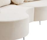 Vivacious Velvet Sectional Sofa Set with Gold & Chrome Legs, Pillows Included for Ultimate Comfort