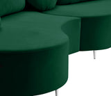 Vivacious Velvet Sectional Sofa Set with Gold & Chrome Legs, Pillows Included for Ultimate Comfort