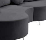 Vivacious Velvet Sectional Sofa Set with Gold & Chrome Legs, Pillows Included for Ultimate Comfort