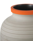 Happy 80's Gray, Beige, Orange & Blue Vase Set of 3