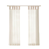 Voile Sheer Twist Tab Drapes, Ivory