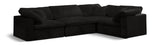 Cozy 4-Piece Modular Sectional Sofa - Luxurious Fiber-Filled Cushions for Ultimate Comfort and Style