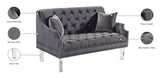Roxy Contemporary Loveseat with Deep Button Tufting and Acrylic Legs for Elegant Living Spaces