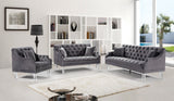 Roxy Contemporary Loveseat with Deep Button Tufting and Acrylic Legs for Elegant Living Spaces