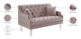Roxy Contemporary Loveseat with Deep Button Tufting and Acrylic Legs for Elegant Living Spaces