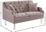 Roxy Contemporary Loveseat with Deep Button Tufting and Acrylic Legs for Elegant Living Spaces