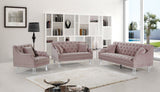 Roxy Contemporary Loveseat with Deep Button Tufting and Acrylic Legs for Elegant Living Spaces