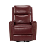 Aniceta 30.31" Wide Genuine Leather Swivel Rocker Glider Recliner
