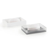 4pc Hand-Painted Clear Resin Bath Decor Set, Charcoal Mist