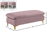 Naomi Velvet Ottoman – Elegant Contemporary Design with Gold & Chrome Legs for Stylish Home Decor