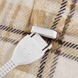 Plaid Velvety Shepra Heated Throw, Tan