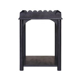Scalloped Rectangle Side Table Navy Blue