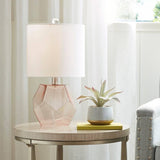Pink Clear Glass Base Table Lamp For Living Room Bedroom