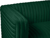Ravish Contemporary Chair with Deep Channel Tufting and Gold & Chrome Legs for Modern Living Spaces