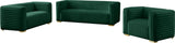Ravish Velvet Sofa - Elegant Contemporary Design with Deep Channel Tufting & Stylish Metal Legs