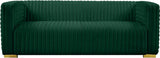 Ravish Velvet Sofa - Elegant Contemporary Design with Deep Channel Tufting & Stylish Metal Legs