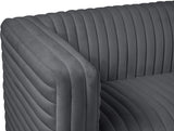 Ravish Contemporary Chair with Deep Channel Tufting and Gold & Chrome Legs for Modern Living Spaces