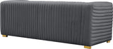 Ravish Velvet Sofa - Elegant Contemporary Design with Deep Channel Tufting & Stylish Metal Legs