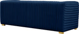 Ravish Velvet Sofa - Elegant Contemporary Design with Deep Channel Tufting & Stylish Metal Legs