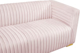 Ravish Velvet Sofa - Elegant Contemporary Design with Deep Channel Tufting & Stylish Metal Legs
