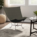 Scroll Puff Chair Sterling Charcoal Titanium Frame