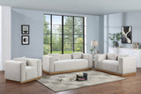 Alfie Sofa - Contemporary Overstuffed Linen Textured Couch for Cozy Living Room Reading Nook